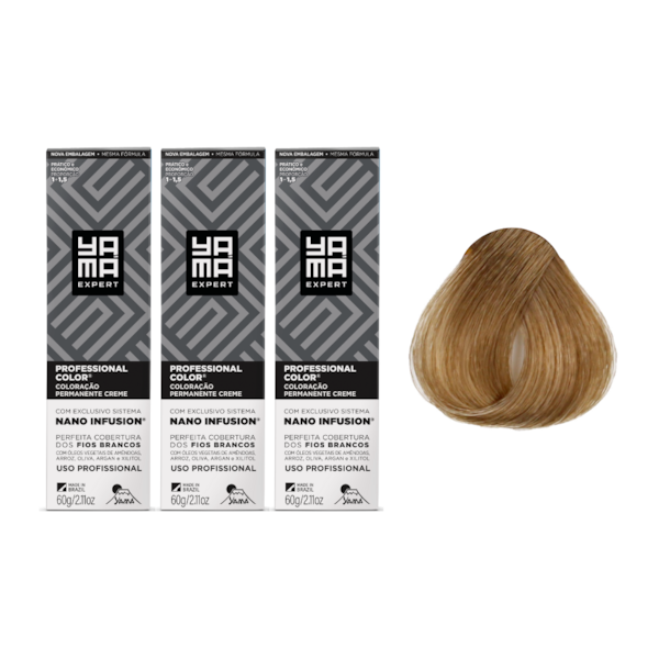 Kit C/3 Colorações Prof Color Nano 8.3 Louro Claro Dourado Yamá-4093bb23-ff3c-4f57-b014-fd5b284c25a3