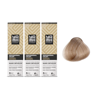 Kit C/3 Colorações Prof Color Nano 8.89 Louro Claro Pérola Yamá