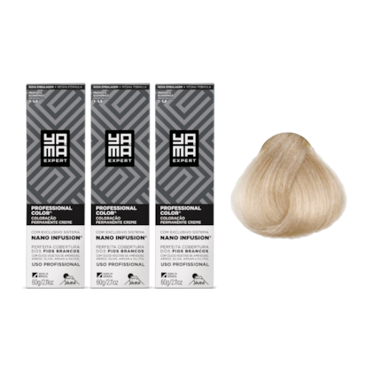 Kit C/3 Colorações Prof Color Nano Infusion 10.13 Louro Claríssimo Acin Dourado