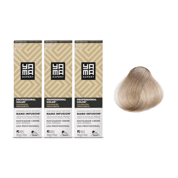 Kit C/3 Colorações Prof Color Nano Infusion 10.89 Louro Clarissimo Pérola Yamá-63f961d6-9031-46fb-9db6-b1aaf3e965c2