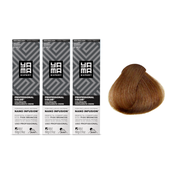 Kit C/3 Colorações Prof Color Nano Infusion 7.17 Louro Médio Acinzen Marrom Yamá-37b864a1-6c39-4b01-892e-0fc8ed0a59cc