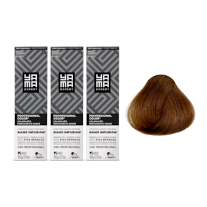 Kit C/3 Colorações Prof Color Nano Infusion 7.31 Louro Médio Dourado Acinz Yamá
