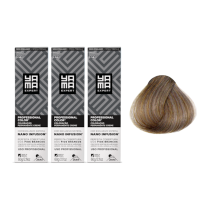 Kit C/3 Colorações Prof Color Nano Infusion 8.1 Louro Claro Acinzentado Yamá