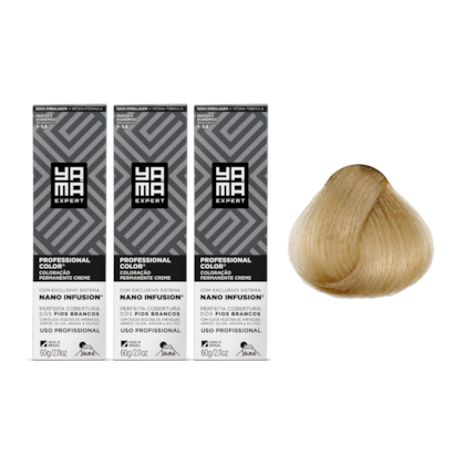 Kit C/3 Colorações Prof Color Nano Infusion 9.13 Louro Muito Claro Acinz Dourado