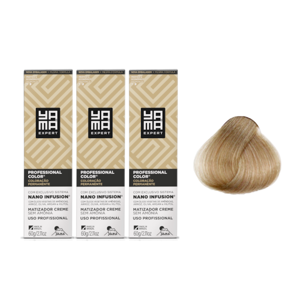 Kit C/3 Colorações Prof Color Nano Infusion 9.89 Louro Muito Claro Perolado Yamá-a0385008-2ff7-4b61-9f64-80e460fcb844