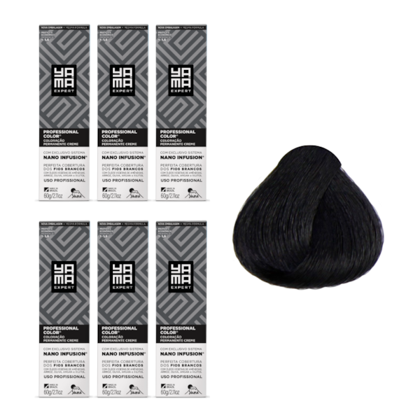 Kit C/6 Colorações Prof Color Nano 1.0 Preto - Yamá-3ac8561f-b303-45e7-b456-61efb0c32f07