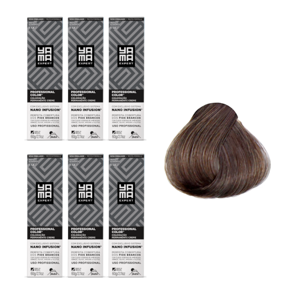 Kit C/6 Colorações Prof Color Nano 5.1 Castanho Claro Acinz Yamá-450b9728-1ae3-4320-be25-fae94206b7f7