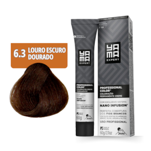Kit C/6 Colorações Prof Color Nano 6.3 Louro Escuro Dourado Yamá
