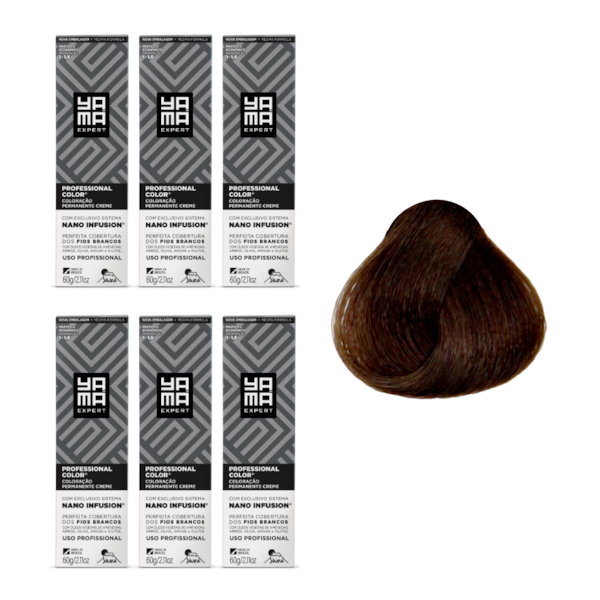 Kit C/6 Colorações Prof Color Nano 6.3 Louro Escuro Dourado Yamá-5f63bb82-9639-4c79-ba1f-bb7c247f950a