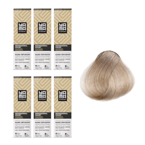 Kit C/6 Colorações Prof Color Nano Infusion 10.89 Louro Clarissimo Pérola Yamá