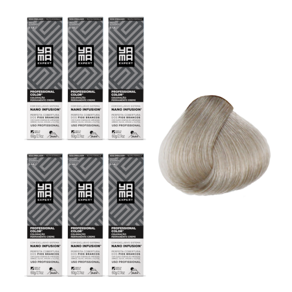 Kit C/6 Colorações Prof Color Nano Infusion 12.11 Louro Extra Claro Cinza Yamá-341152ae-d130-4e83-b411-08d63b0814da
