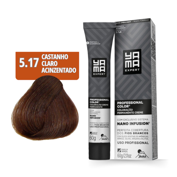 Kit C/6 Colorações Prof Color Nano Infusion 5.17 Castanho Claro Acinzen Marrom-6287eed1-0dd4-4600-9afa-86c2d51891d7