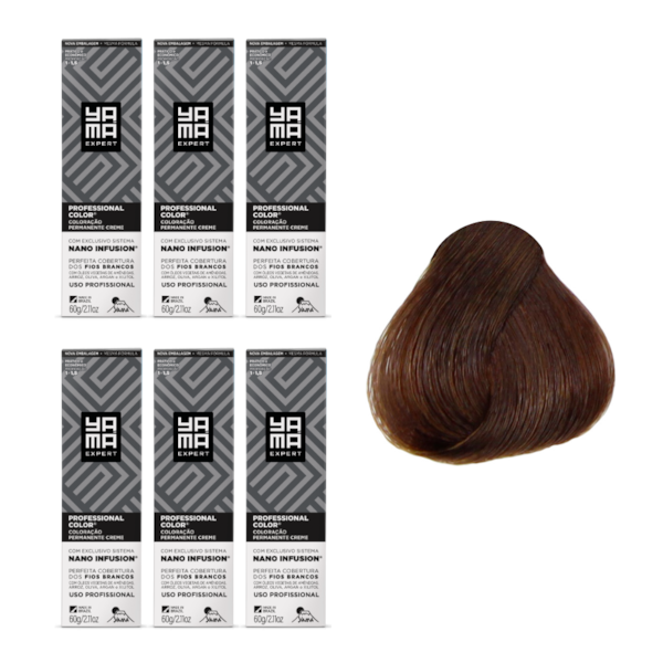 Kit C/6 Colorações Prof Color Nano Infusion 5.17 Castanho Claro Acinzen Marrom-74a3b25d-68c9-439f-99e2-626b8ef88141