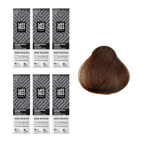 Kit C/6 Colorações Prof Color Nano Infusion 6.17 Louro Escuro Acin. Marrom Yamá-073c308e-b3e8-4b5d-9347-a78691aca6a9