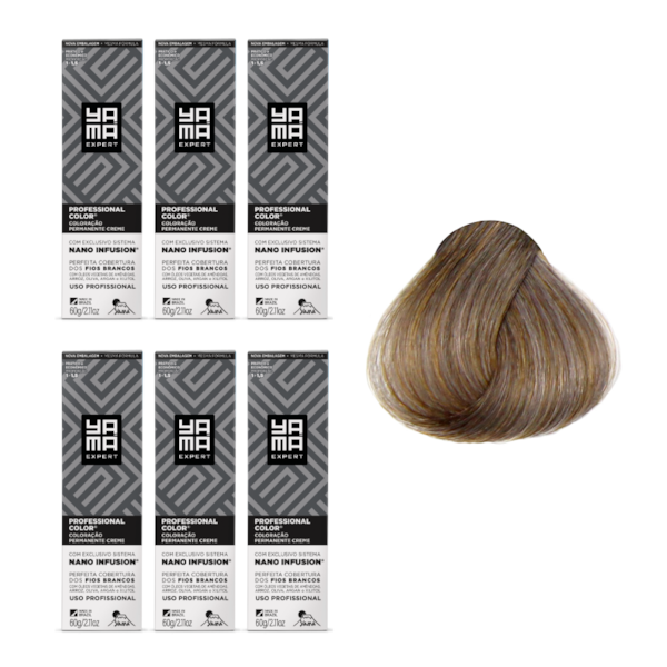 Kit C/6 Colorações Prof Color Nano Infusion 8.1 Louro Claro Acinzentado Yamá-e167b66a-5376-4f19-973c-283106f31c70