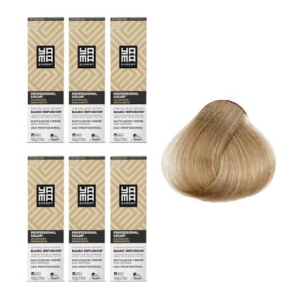 Kit C/6 Colorações Prof Color Nano Infusion 9.89 Louro Muito Claro Perolado Yamá
