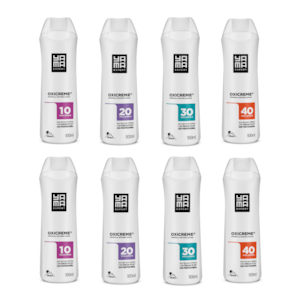 Kit C/8 Água Oxigenada 2-10Vol, 2-20Vol, 2-30 Vol e 2-40Vol