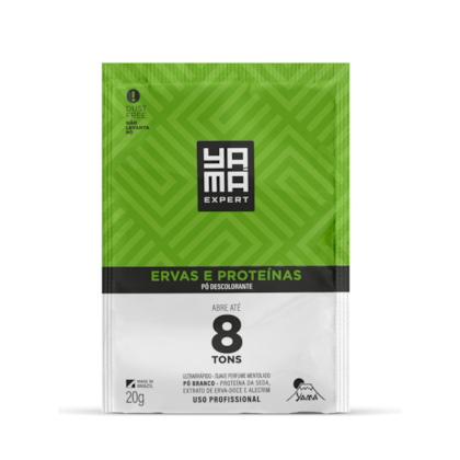 Kit Clareador Pó Descolorante Ervas e Proteínas 20g + Água Oxigenada Cremosa Yamá 40Vol 60ml