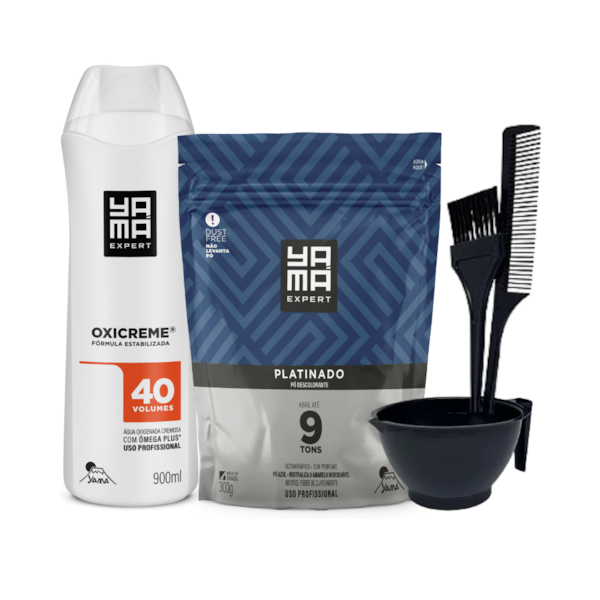 Kit Clareador Pó Descolorante Platinado 300g + Água Oxigenada  40V 900ml + Kit Preparo-3c013c87-90ef-496e-8e6b-f9fe79893c1d