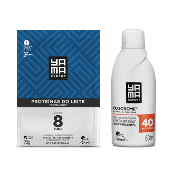 Kit Clareador Pó Descolorante Proteínas do Leite  20g  + Água Oxigenada Cremosa Yamá 40Vol  60ml-9d90b230-559f-42c2-811b-dad2a16e9acc