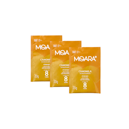 Kit com 3 - Pó Descolorante Moara Camomila 20g Yamá