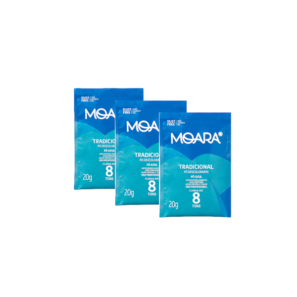 Kit Com 3 - Pó Descolorante Moara Tradicional 20g Yamá-51400e7a-d632-444d-ab7c-16a935105423