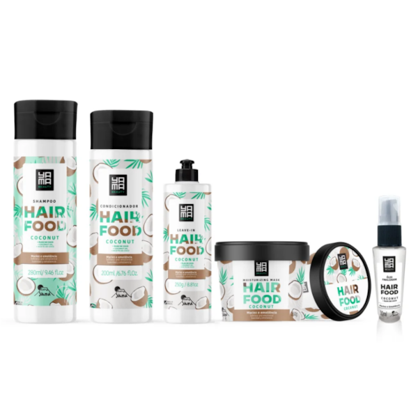 Kit Hair Food Coconut Yamá Shampoo + Condicionador + Máscara + Leave-in + Óleo Finalizador-a30e5d3f-76e7-484f-bed2-448e6f59d6f1