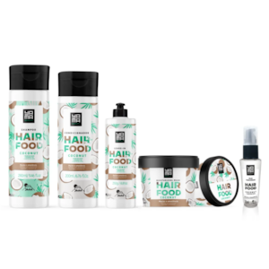 Kit Hair Food Coconut Yamá Shampoo + Condicionador + Máscara + Leave-in + Óleo Finalizador