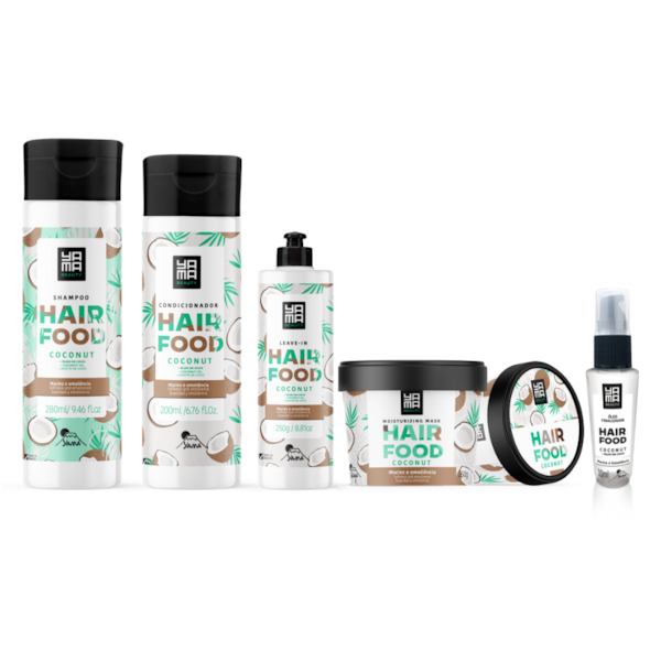 Kit Hair Food Coconut Yamá Shampoo + Condicionador + Máscara + Leave-in + Óleo Finalizador-84df51ec-0a19-457e-ad51-fd6c515c0f55