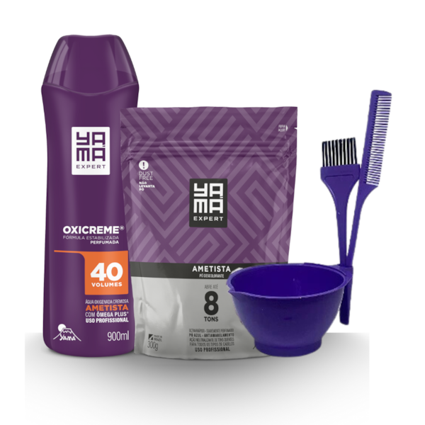 Kit Pó Descolorante Ametista 300g + Água Oxigenada Ametista 40V 900ml+ Kit Preparo-46ef3449-7bef-4264-83ce-bd6edc2de16e