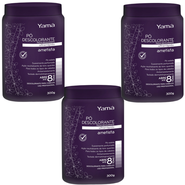 Kit Pó Descolorante Ametista Refil  300g com 3 unidades-f718c4cf-b725-4136-893a-1fc32a048184