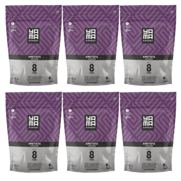Kit Pó Descolorante Ametista Refil  300g com 6/un-11d40ec3-36ce-422f-8fca-43459ec2b82c