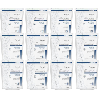 Kit Pó Descolorante Proteínas Do Leite Refil  300g com 12/Un