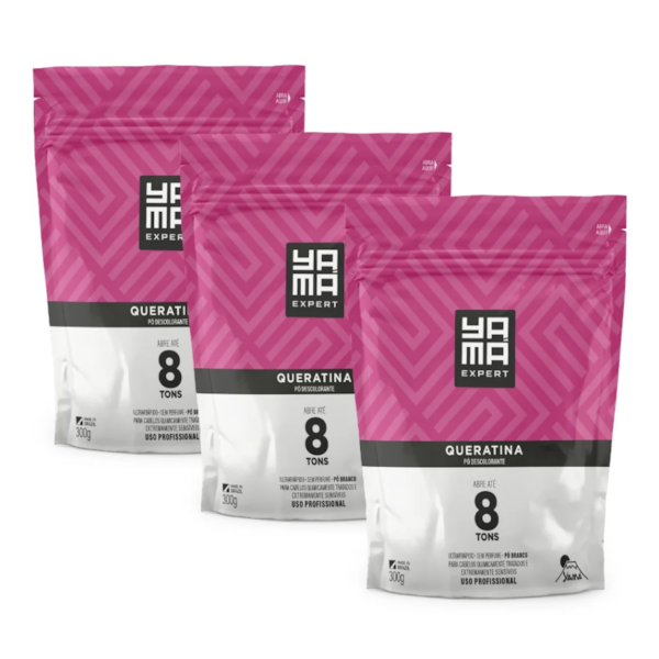 Kit Pó Descolorante Queratina Yamá Refil  300g com 3/un-f53914f7-986a-4e5b-861c-b7768f1f53f4