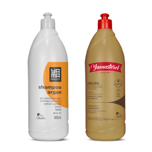 Kit pré-poo Yamasterol Argan e Shampoo Argan 900ml Para Cabelos Ressecados e Danificados-e7ac999a-1bc9-4149-874f-6404a3d54815