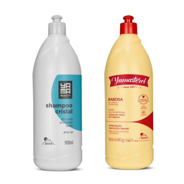 Kit pré-poo Yamasterol Babosa e Shampoo Cristal 900ml Para Cabelos Quimicamente Tratados-3c3277c3-7e98-4519-bec3-e6f4054d3b3c