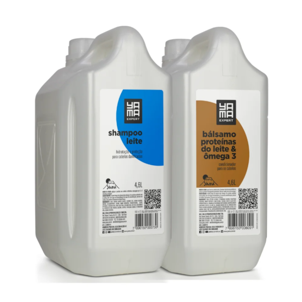 Kit Shampoo Leite 4.6L e Bálsamo Ômega 3 Proteína 4.6L  Yamá-52a7b6e3-562e-4710-af5f-f384e04df5da