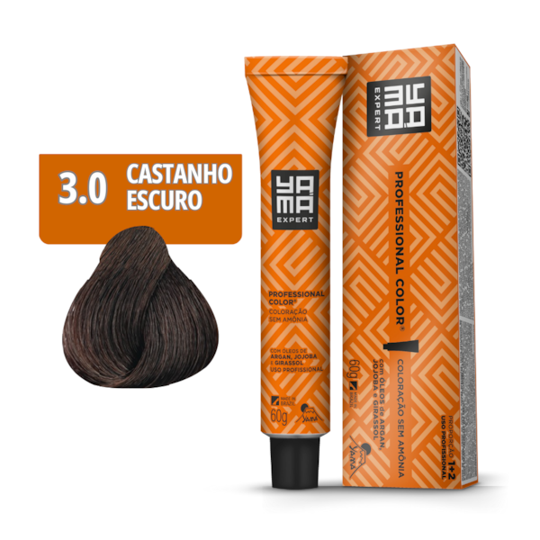 Tonalizante Professional Color N. 3.0 Castanho Escuro - Yamá-232841f2-1754-4059-bec5-88454142e47f