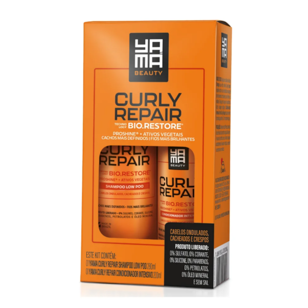 Yama Curly Repair Kit Shampoo Low Poo 280ml + Condicionador Intensivo Curly Repair 200ml-d54f8c04-efa7-4969-991d-502bba7cd376